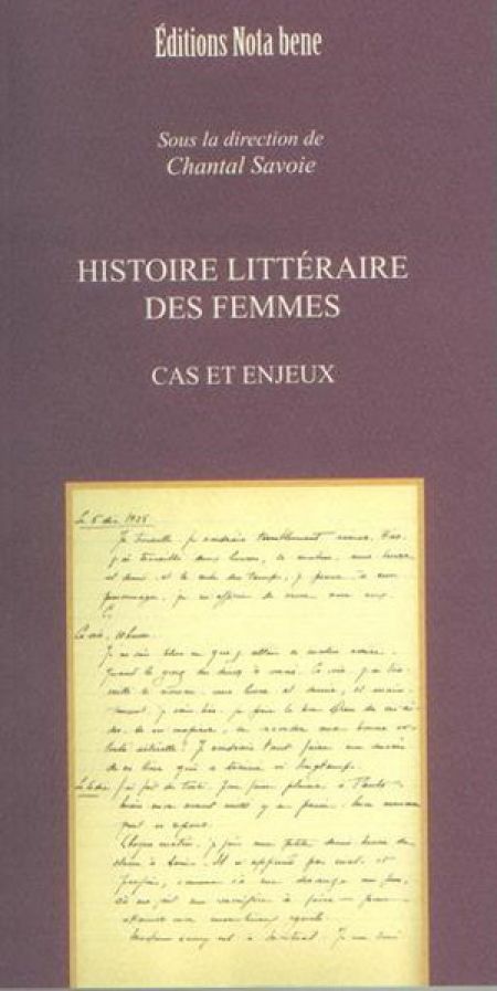 Histoire littéraire des femmes : stratégies de légitimation et pr Histoire littéraire des femmes : stratégies de légitimation et pr