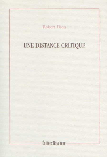 Une distance critique Une distance critique