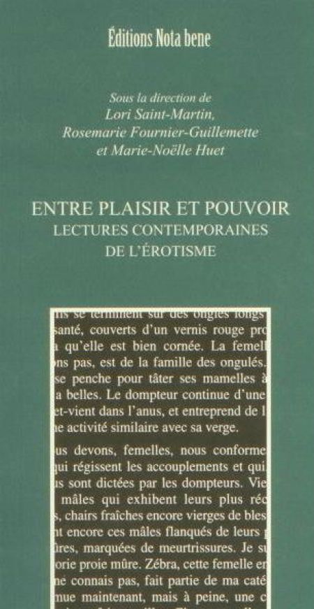 Entre plaisir et pouvoir : lectures contemporaines de l'érot Entre plaisir et pouvoir : lectures contemporaines de l'érot