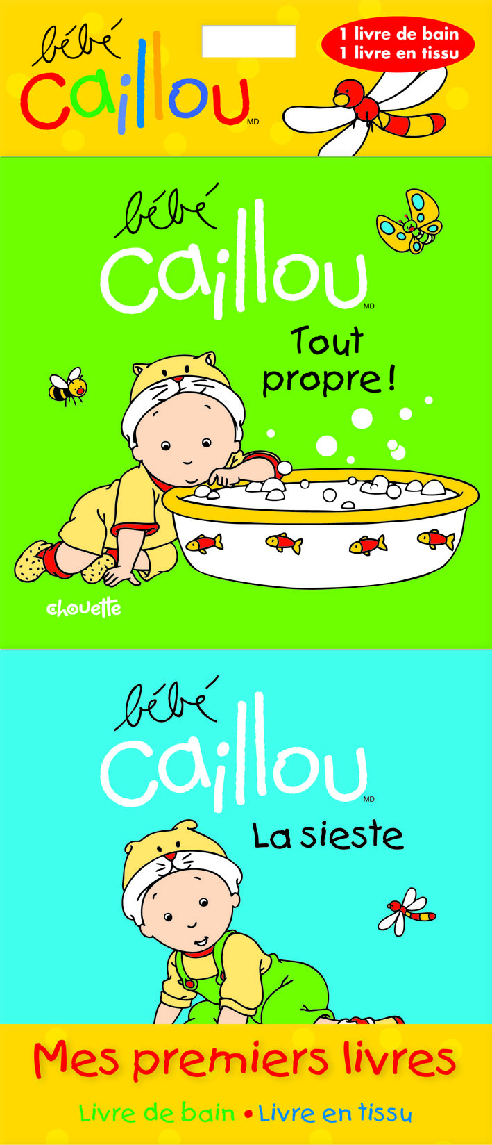 Caillou. Mes premiers livres. Livre de bain. Livre en tissu Caillou. Mes premiers livres. Livre de bain. Livre en tissu